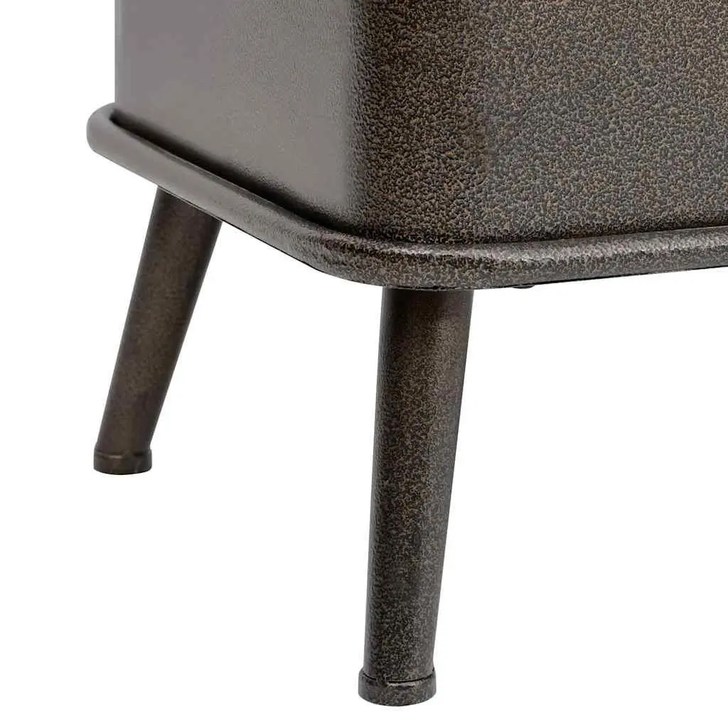 Storage Bench Black Faux Leather 110cm Foam Padded Seat