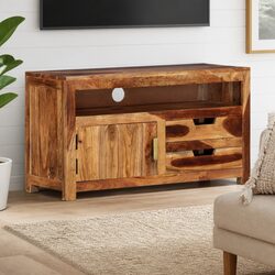 Solid Acacia Wood TV Cabinet 90x34.5x50 cm