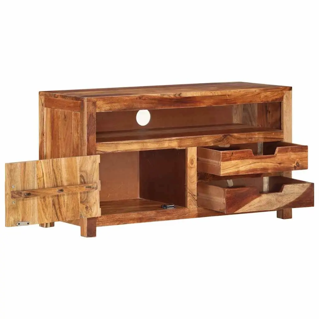 Solid Acacia Wood TV Cabinet 90x34.5x50 cm