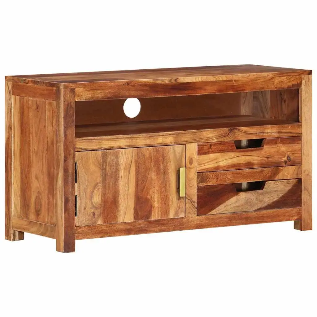 Solid Acacia Wood TV Cabinet 90x34.5x50 cm