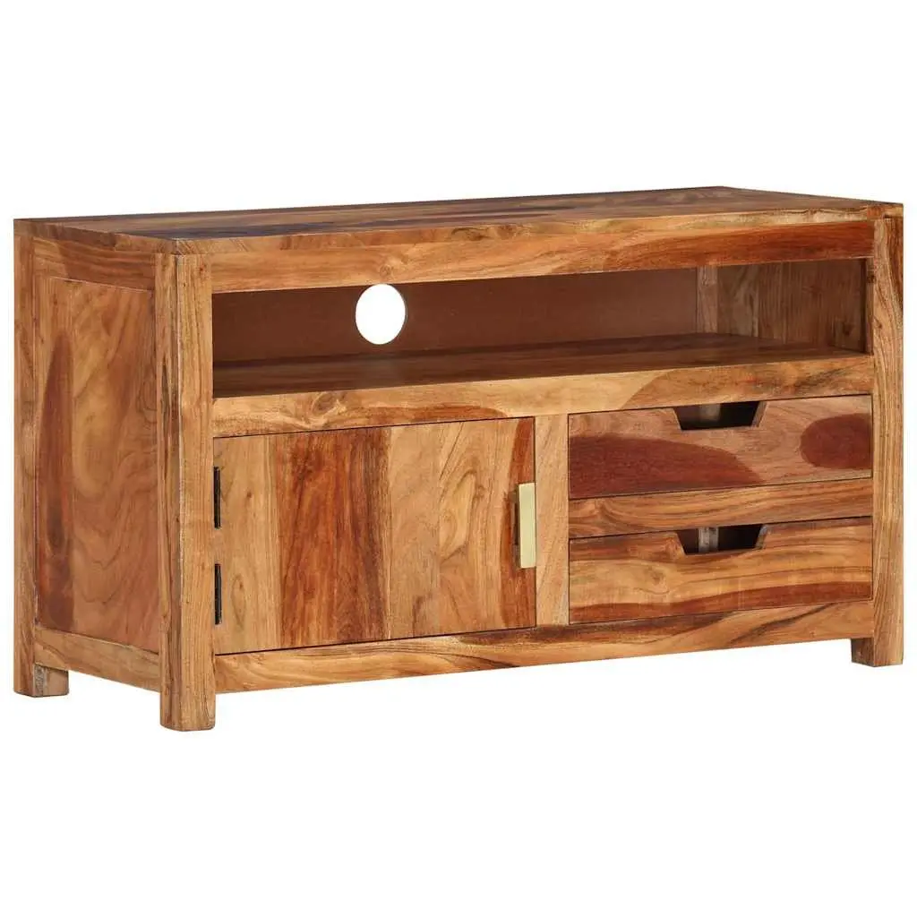 Solid Acacia Wood TV Cabinet 90x34.5x50 cm