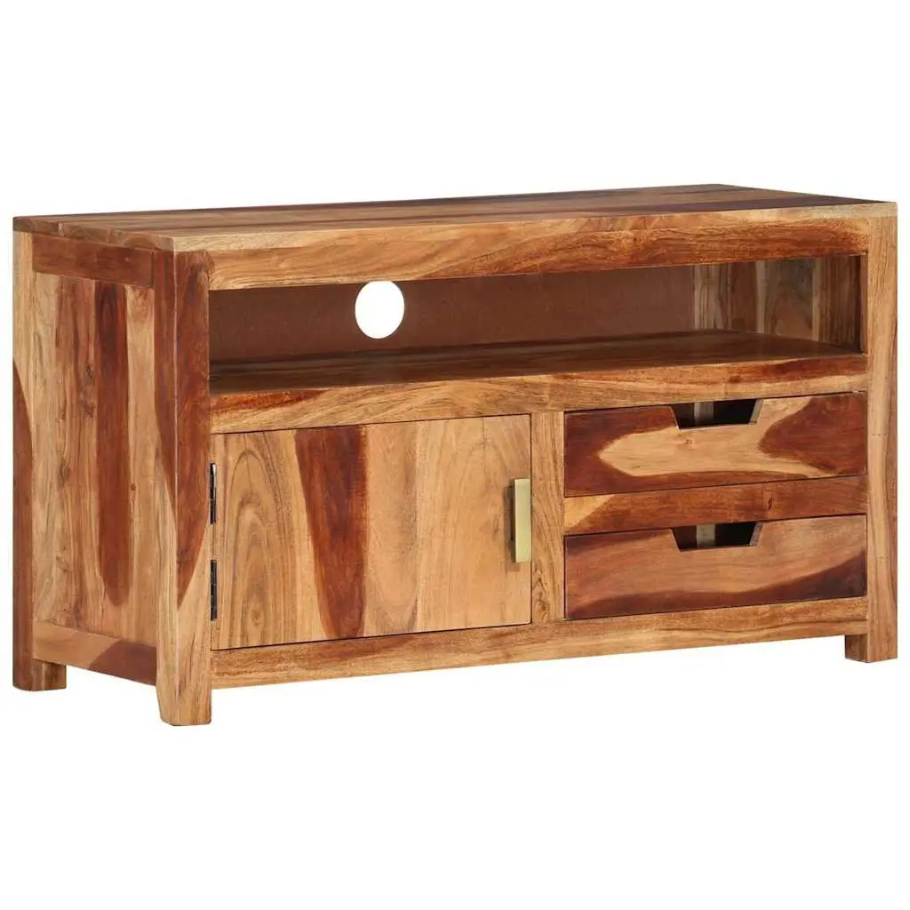 Solid Acacia Wood TV Cabinet 90x34.5x50 cm
