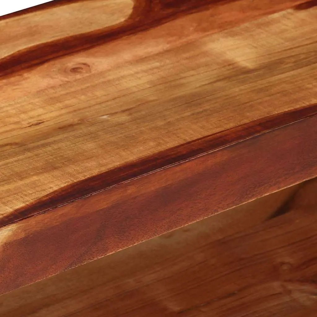 Brown Acacia Solid Wood TV Cabinet 110cm with Storage