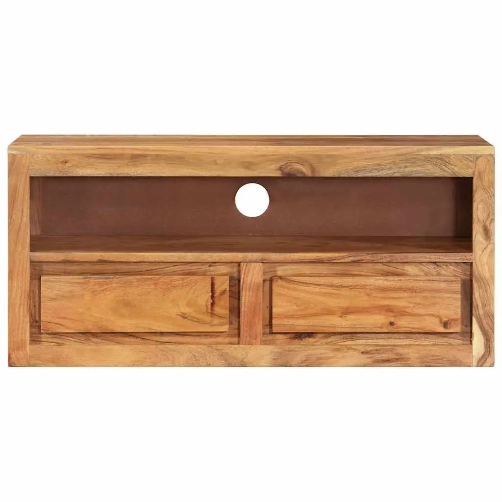 TV Cabinet Solid Wood Acacia Brown 88x30x40cm Entertainment Stand Storage Shelf
