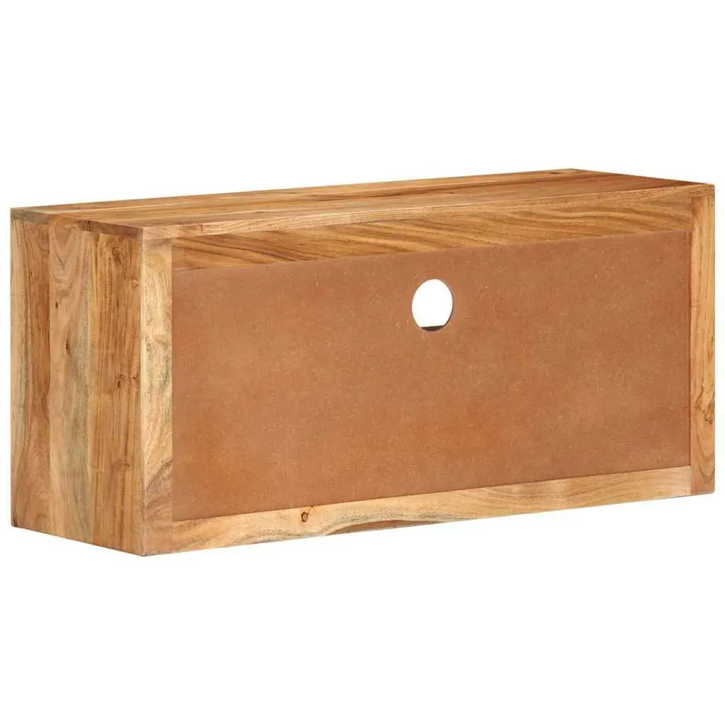 TV Cabinet Solid Wood Acacia Brown 88x30x40cm Entertainment Stand Storage Shelf
