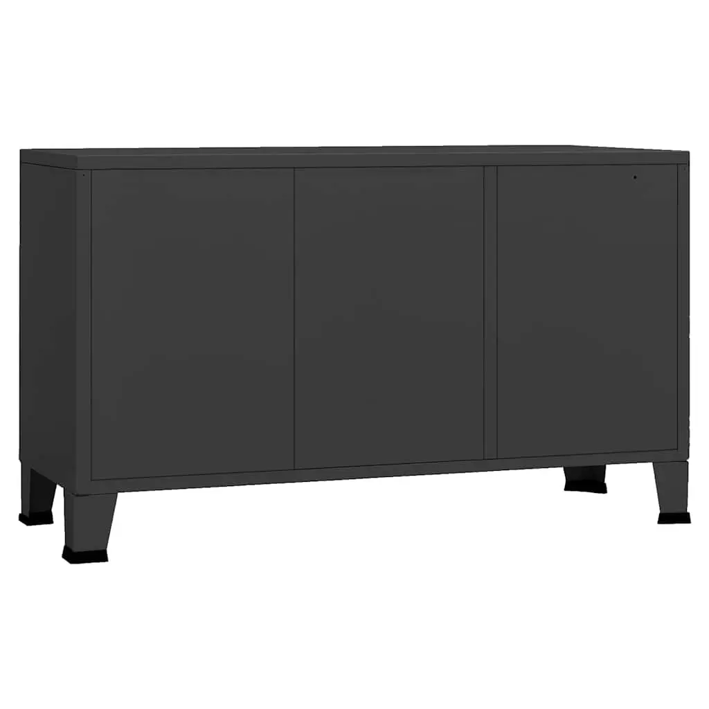 Industrial Sideboard with Glass Doors for Storage