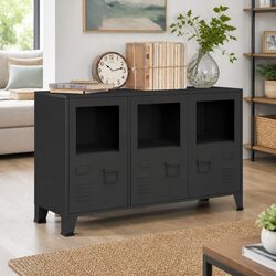 Industrial Anthracite Sideboard Storage Unit