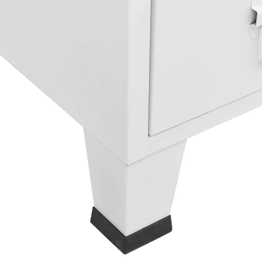 Industrial Storage Cabinet White Steel 2 Drawers 2 Shelves 67W x 35D x 107H cm