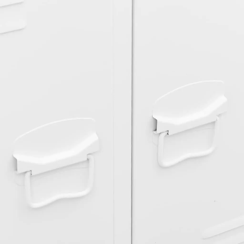 Industrial Storage Cabinet White Steel 2 Drawers 2 Shelves 67W x 35D x 107H cm
