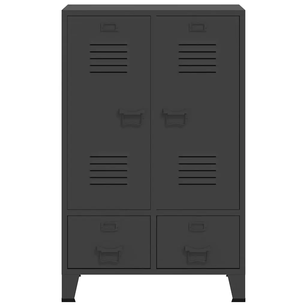 Industrial Storage Cabinet Steel Anthracite 67x35x107cm Wardrobe with Adjustable Shelves and Drawers