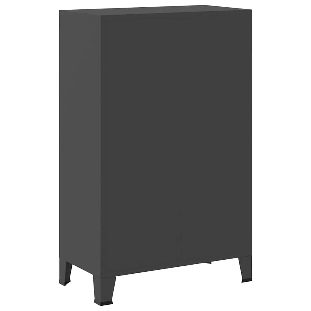 Industrial Storage Cabinet Steel Anthracite 67x35x107cm Wardrobe with Adjustable Shelves and Drawers