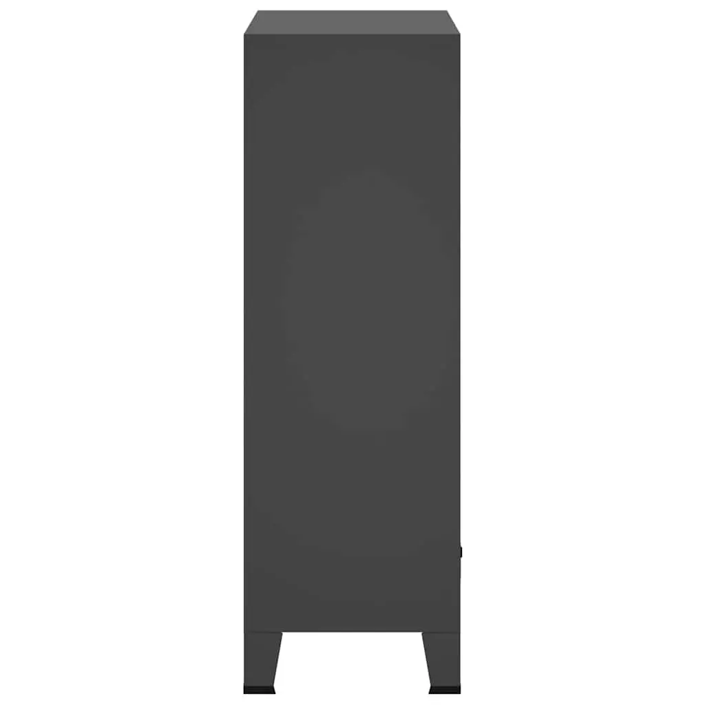 Industrial Storage Cabinet Steel Anthracite 67x35x107cm Wardrobe with Adjustable Shelves and Drawers