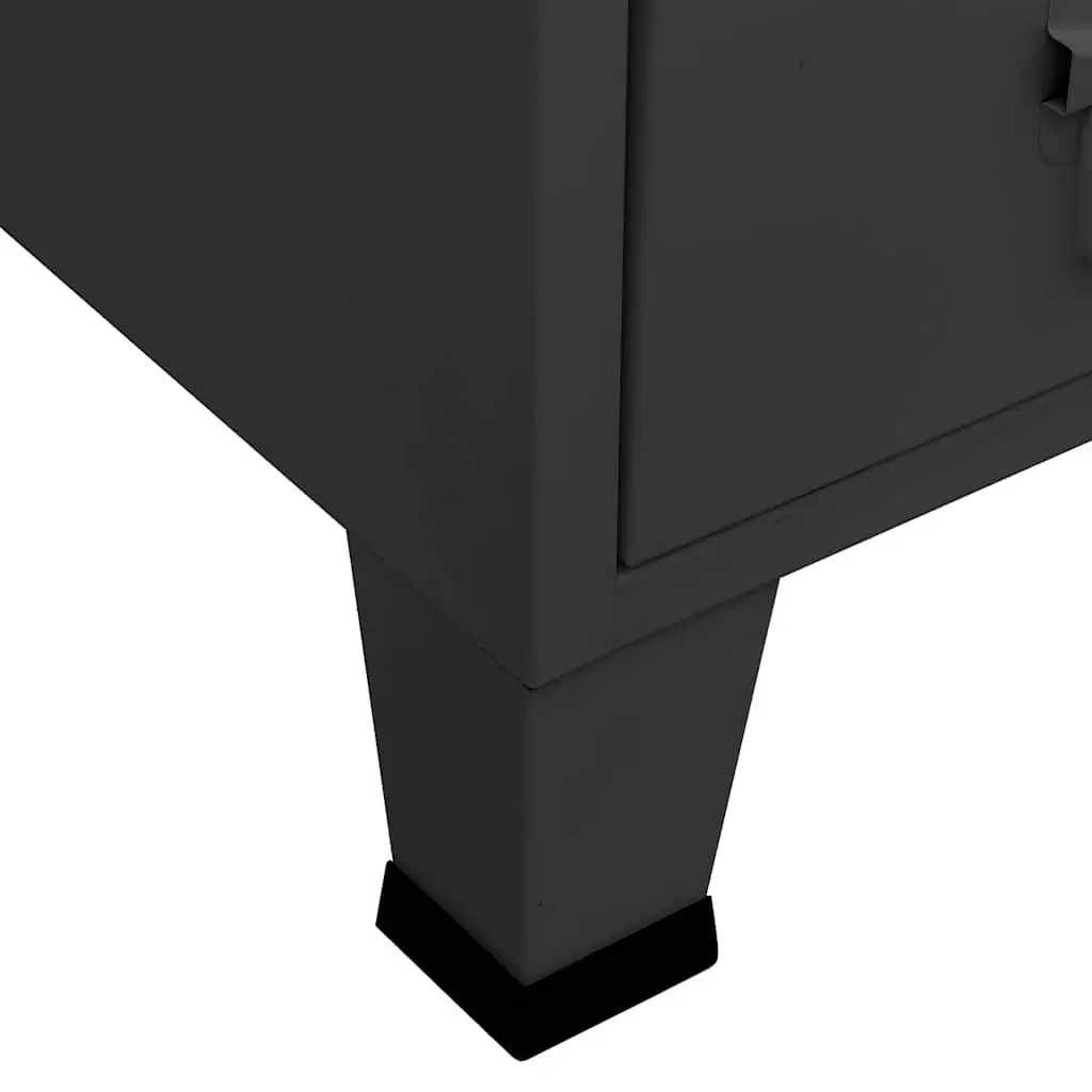 Industrial Storage Cabinet Steel Anthracite 67x35x107cm Wardrobe with Adjustable Shelves and Drawers