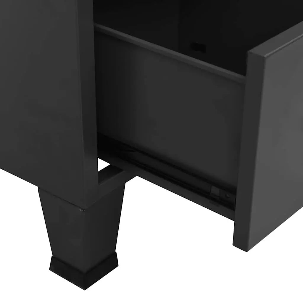 Industrial Storage Cabinet Steel Anthracite 67x35x107cm Wardrobe with Adjustable Shelves and Drawers