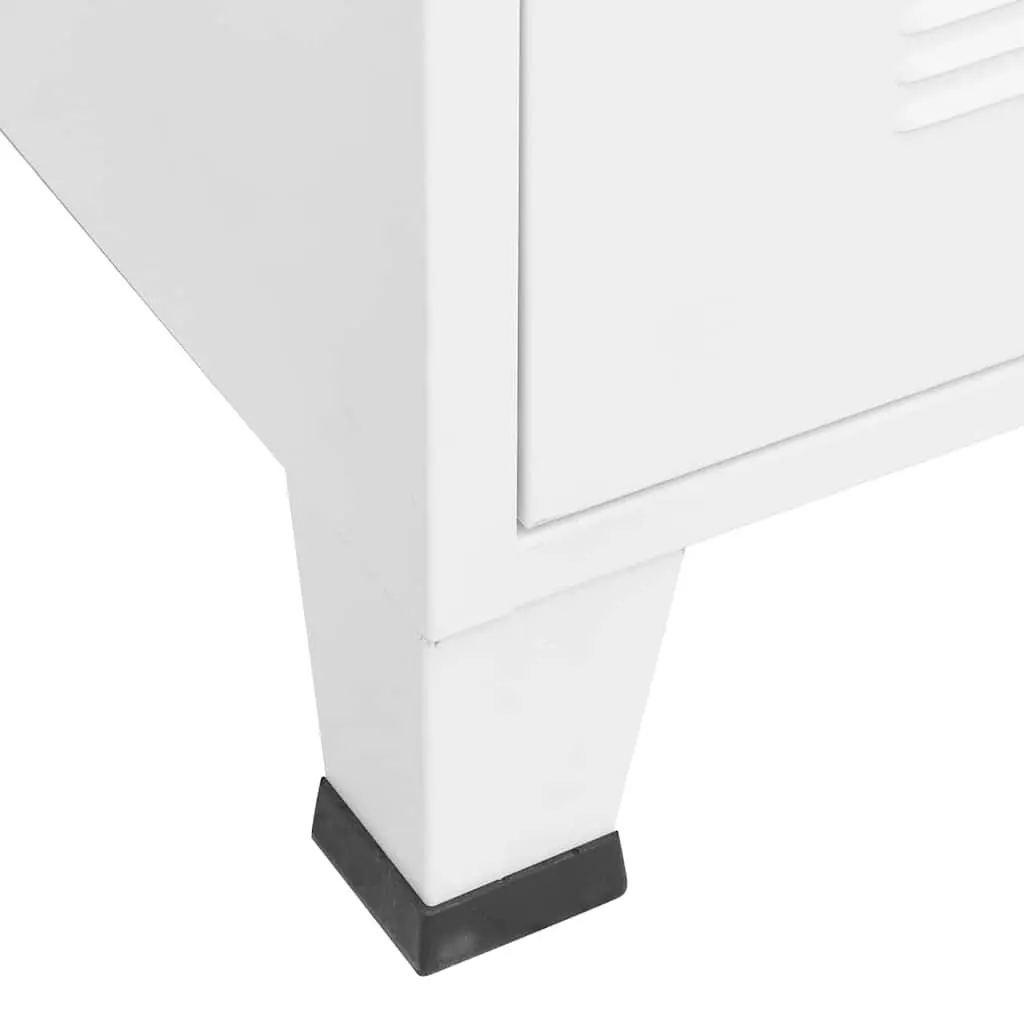 Metal Wardrobe Cabinet Industrial White 90x50x180 cm Metal 2 Shelves 1 Hanger