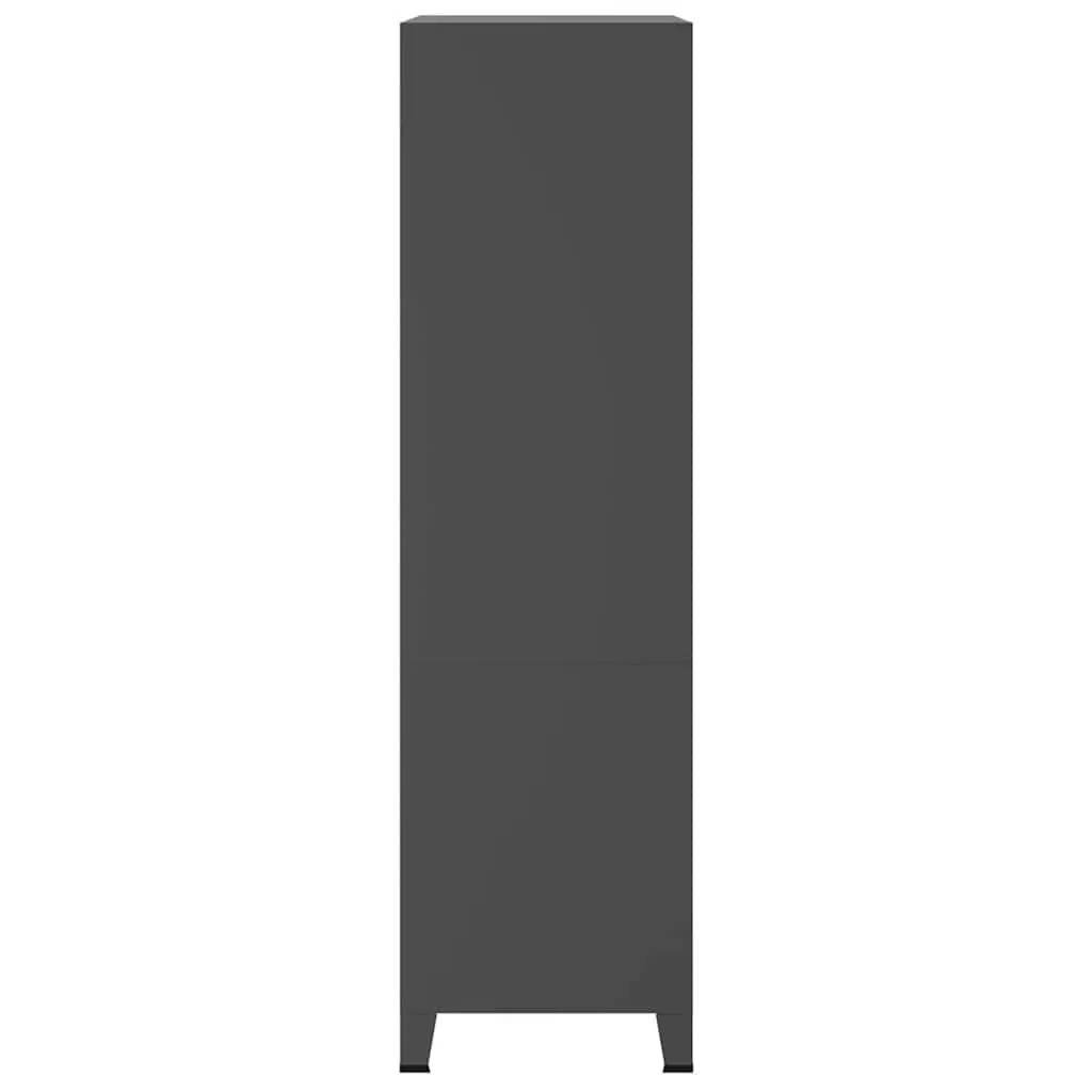 Metal Wardrobe Industrial Style Anthracite 90W x 50D x 180H cm