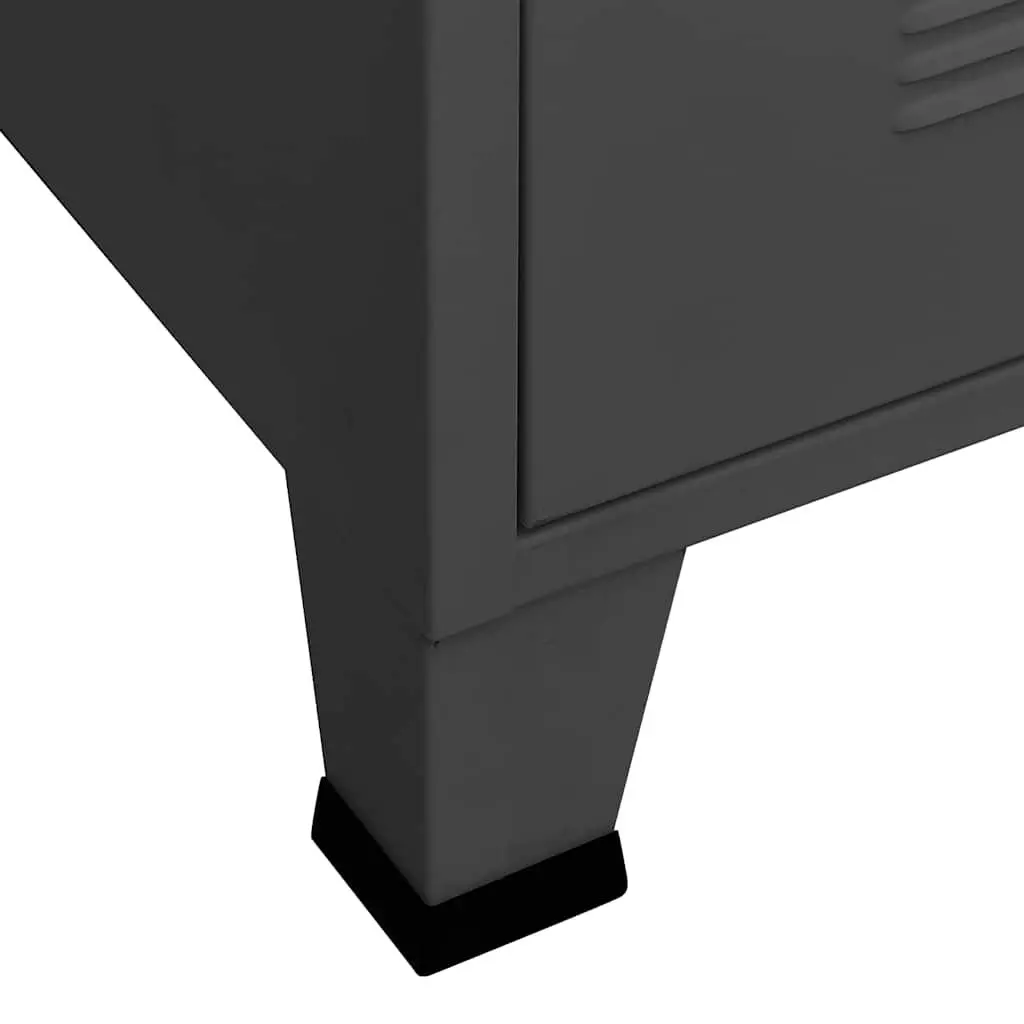 Metal Wardrobe Industrial Style Anthracite 90W x 50D x 180H cm