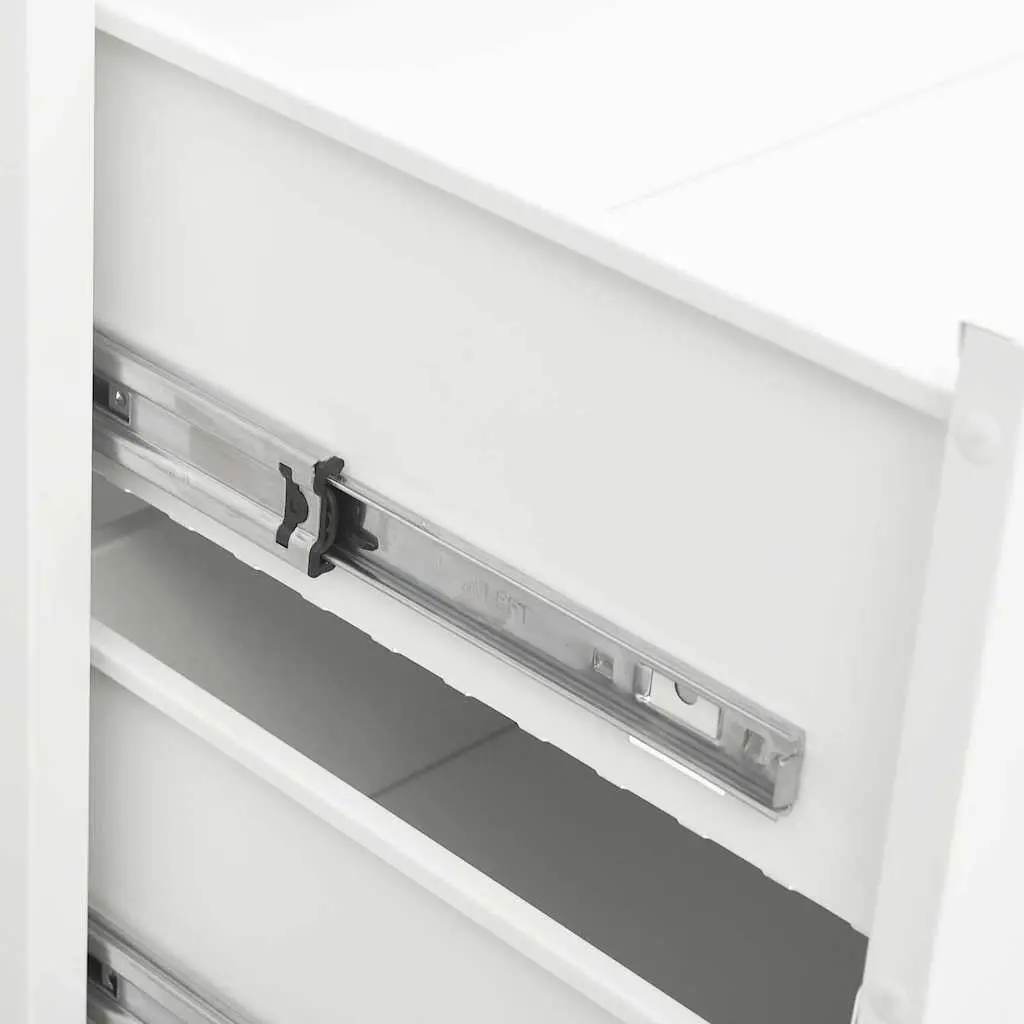 Industrial Drawer Cabinet White 4-Drawer Storage Chest Metal Unit