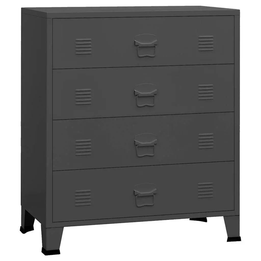 Metal Drawer Cabinet Anthracite 4 Drawers Storage Chest