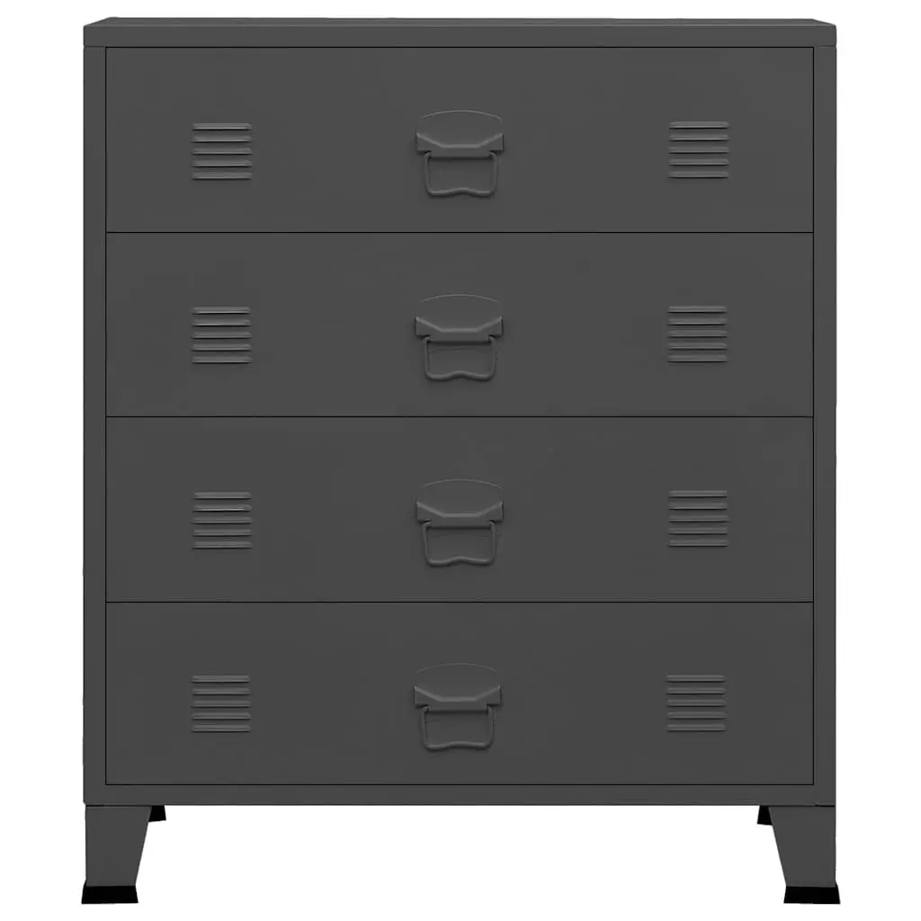 Metal Drawer Cabinet Anthracite 4 Drawers Storage Chest