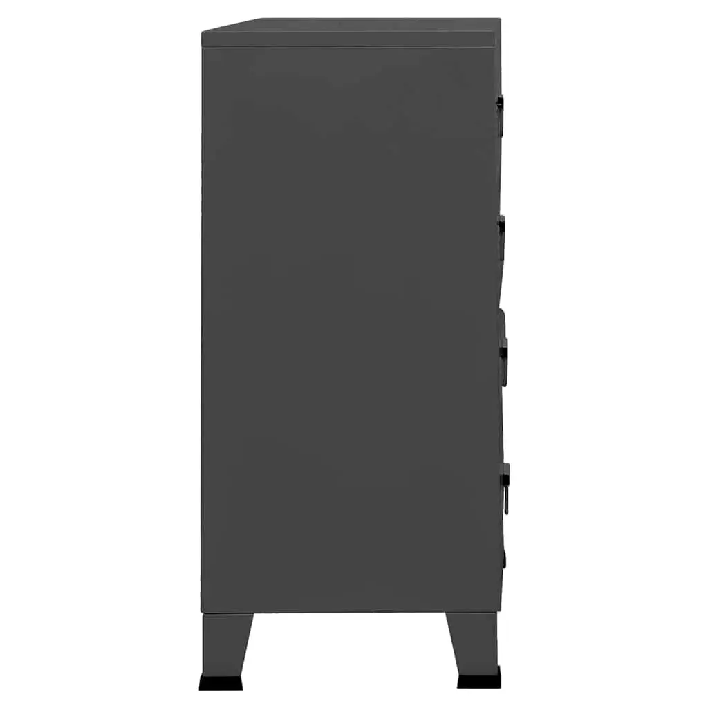 Metal Drawer Cabinet Anthracite 4 Drawers Storage Chest