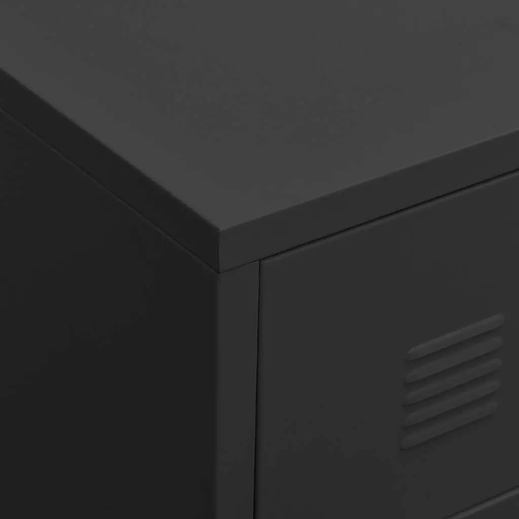 Industrial TV Cabinet Black Metal Storage Unit 105 x 35 x 42 cm