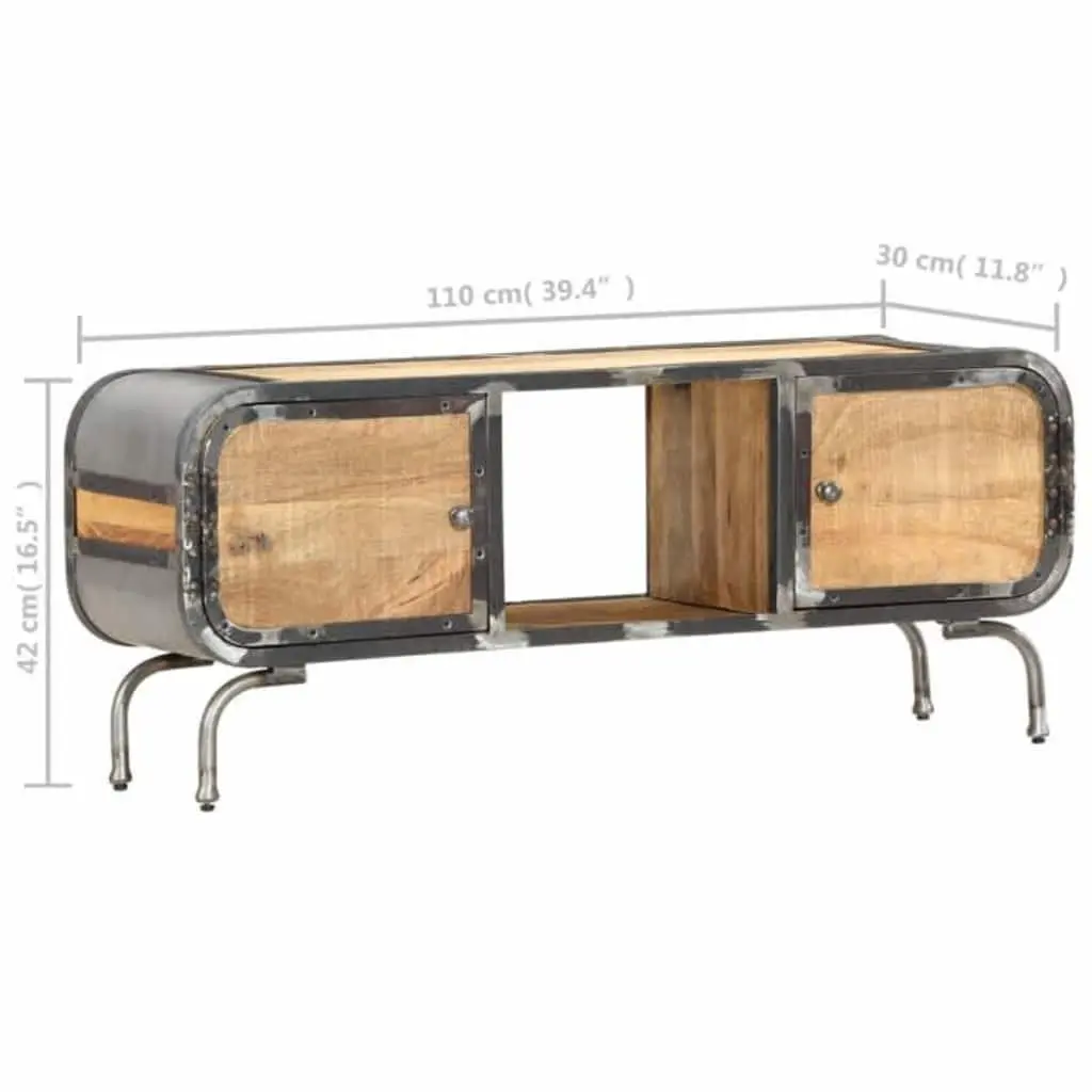 Solid Wood TV Cabinet 110x30x42 cm with Shelves