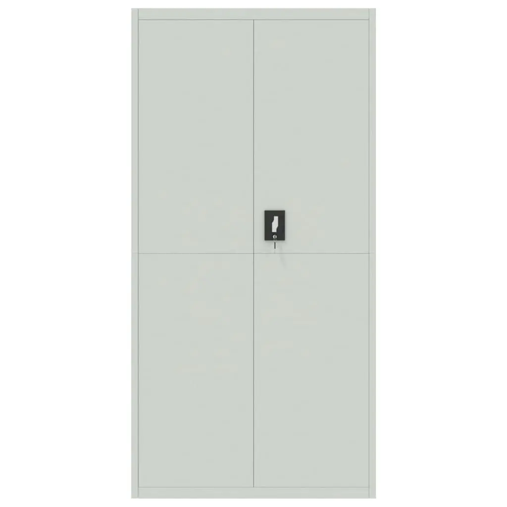 File Cabinet Grey Steel 4 Adjustable Shelves Lockable Storage Cupboard