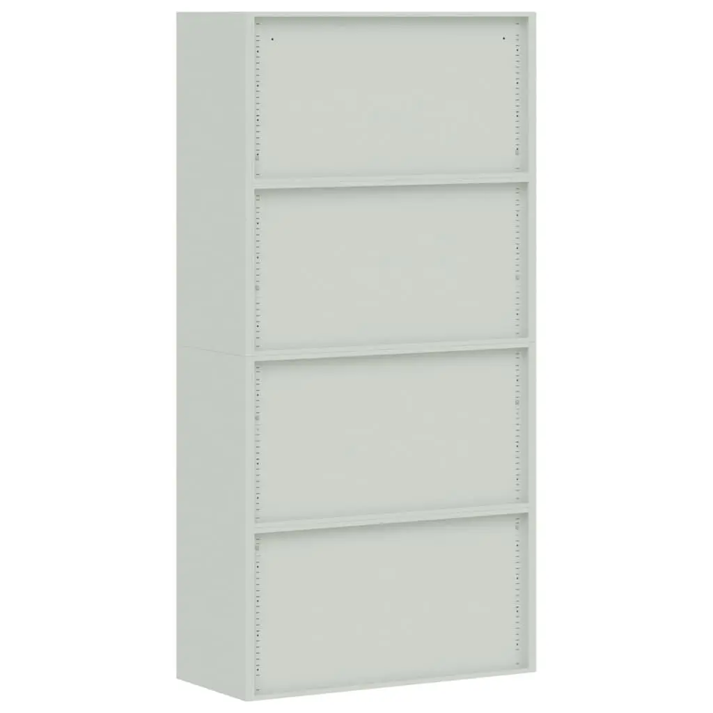 File Cabinet Grey Steel 4 Adjustable Shelves Lockable Storage Cupboard