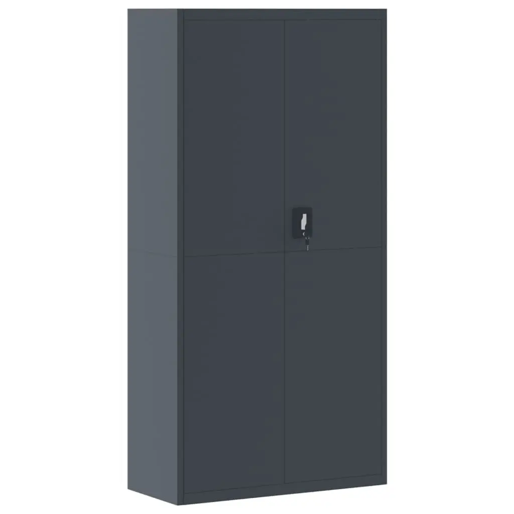 File Cabinet Anthracite 90x40x180cm Steel Lockable Adjustable Shelves