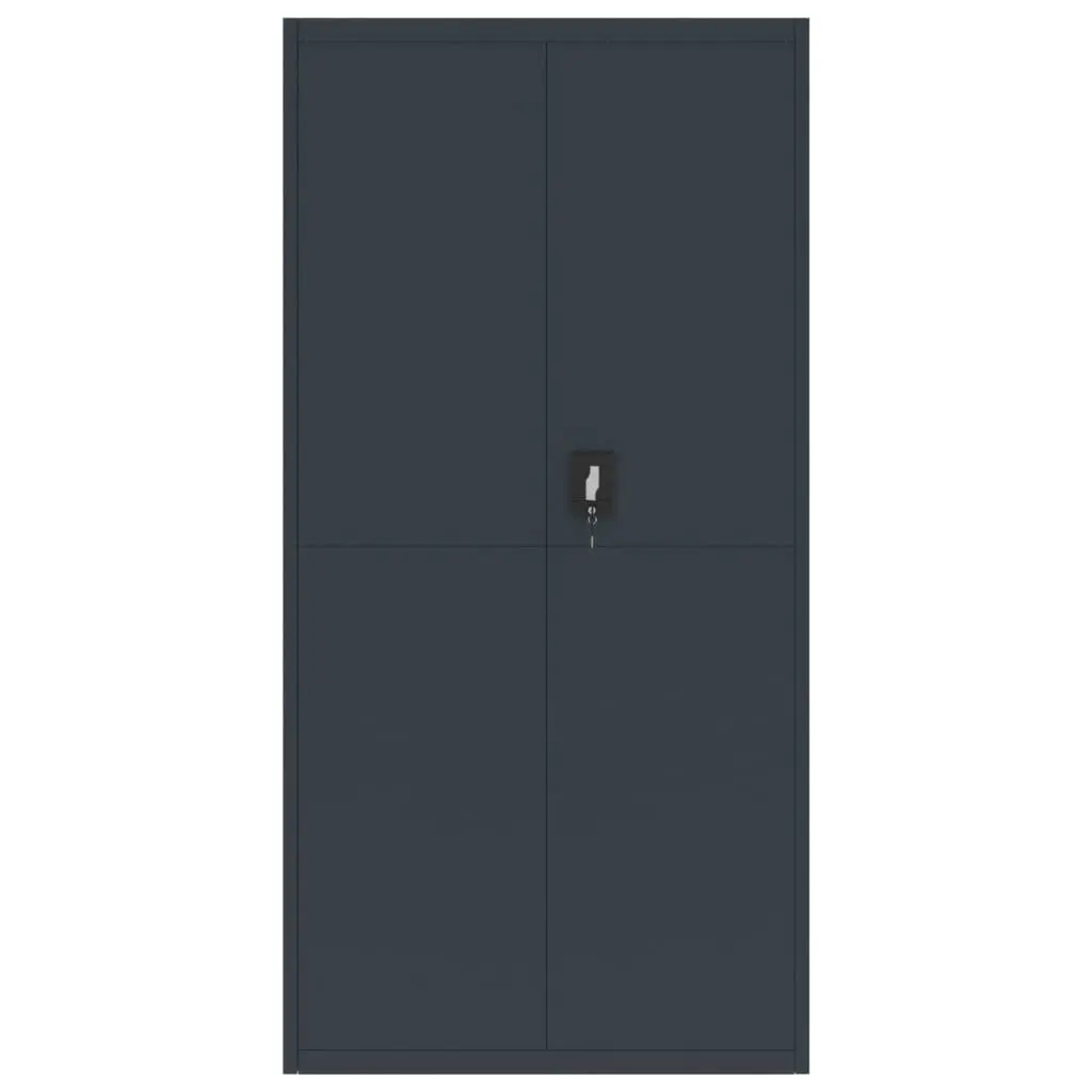 File Cabinet Anthracite 90x40x180cm Steel Lockable Adjustable Shelves