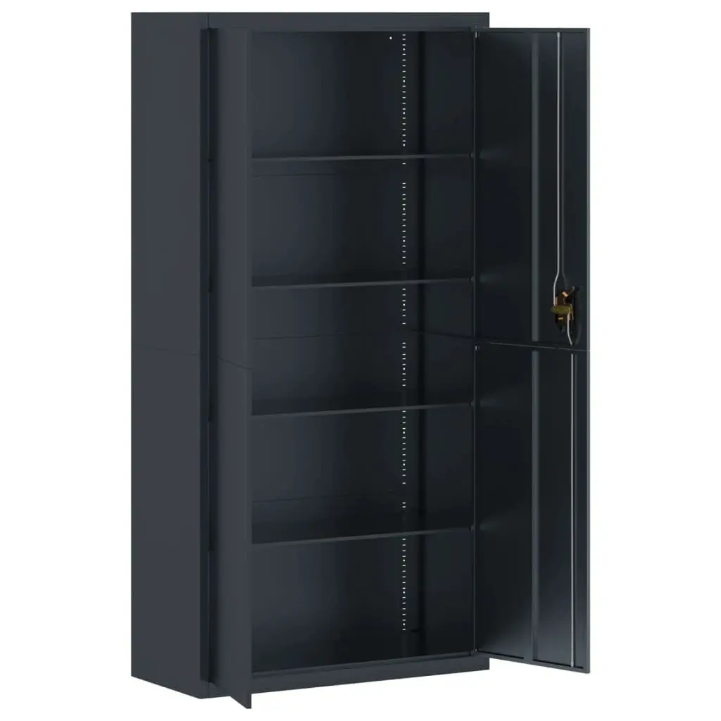 File Cabinet Anthracite 90x40x180cm Steel Lockable Adjustable Shelves