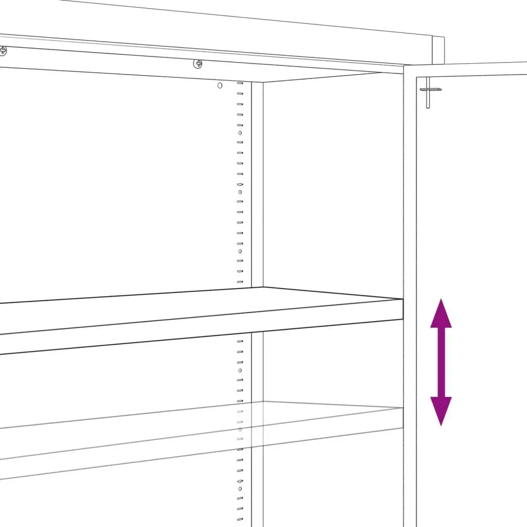 File Cabinet Anthracite 90x40x180cm Steel Lockable Adjustable Shelves