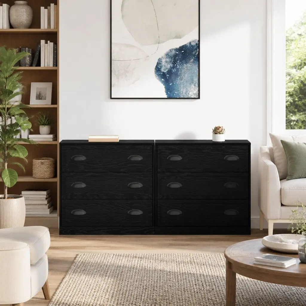 Black Sideboard Storage Cabinet 70 x 35.5 x 67.5 cm