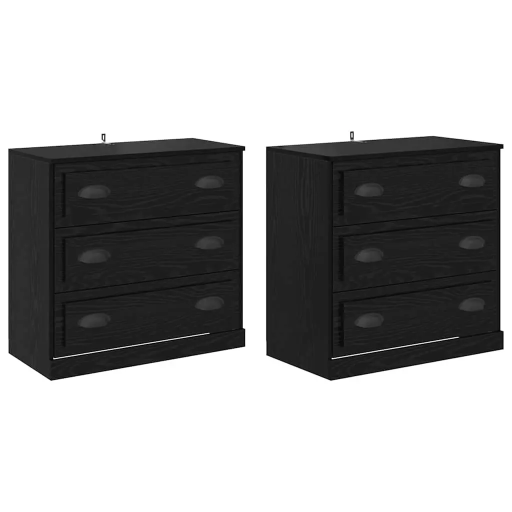 Black Sideboard Storage Cabinet 70 x 35.5 x 67.5 cm