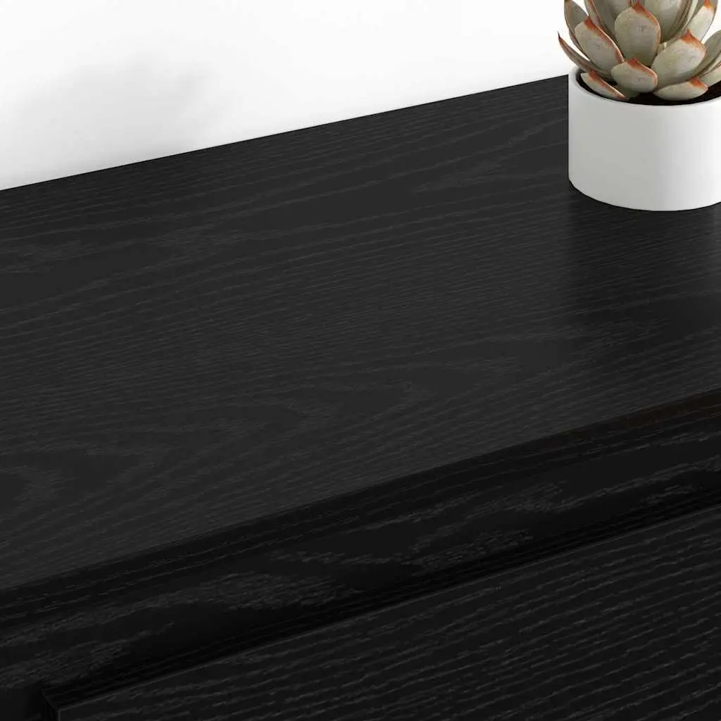 Set of 2 Modern Black Sideboards Engineered Wood Storage Cabinet 70x35.5x67.5cm