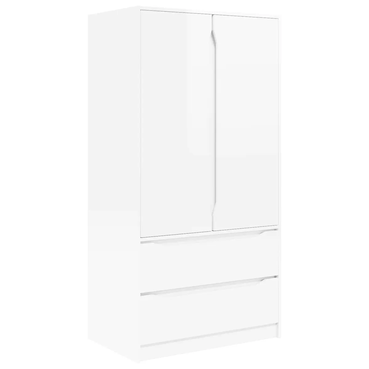 Wardrobe High Gloss White 79.5 x 49 x 156 cm Engineered Wood Bedroom Storage Cupboard Cabinet