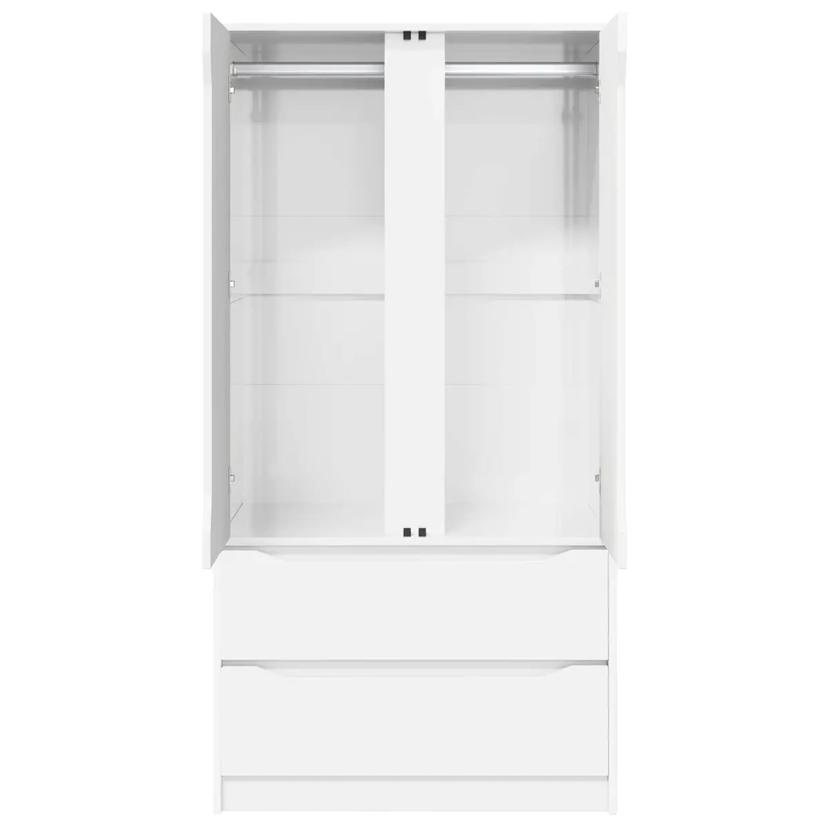 Wardrobe High Gloss White 79.5 x 49 x 156 cm Engineered Wood Bedroom Storage Cupboard Cabinet