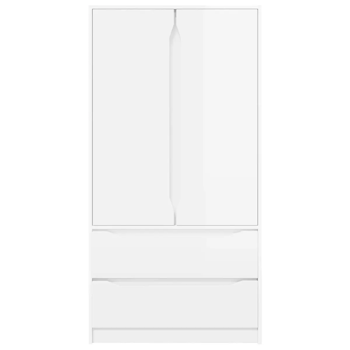Wardrobe High Gloss White 79.5 x 49 x 156 cm Engineered Wood Bedroom Storage Cupboard Cabinet