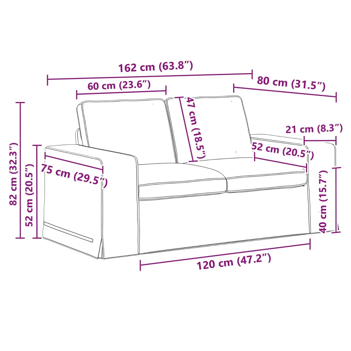 Sofa Set Grey Modular Sectional 2 Piece Fabric Couch