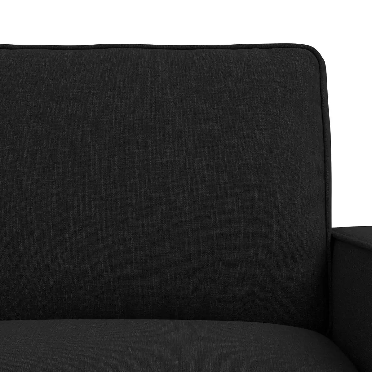 2-Piece Modular Black Fabric Sofa Set Modern Sectional Couch