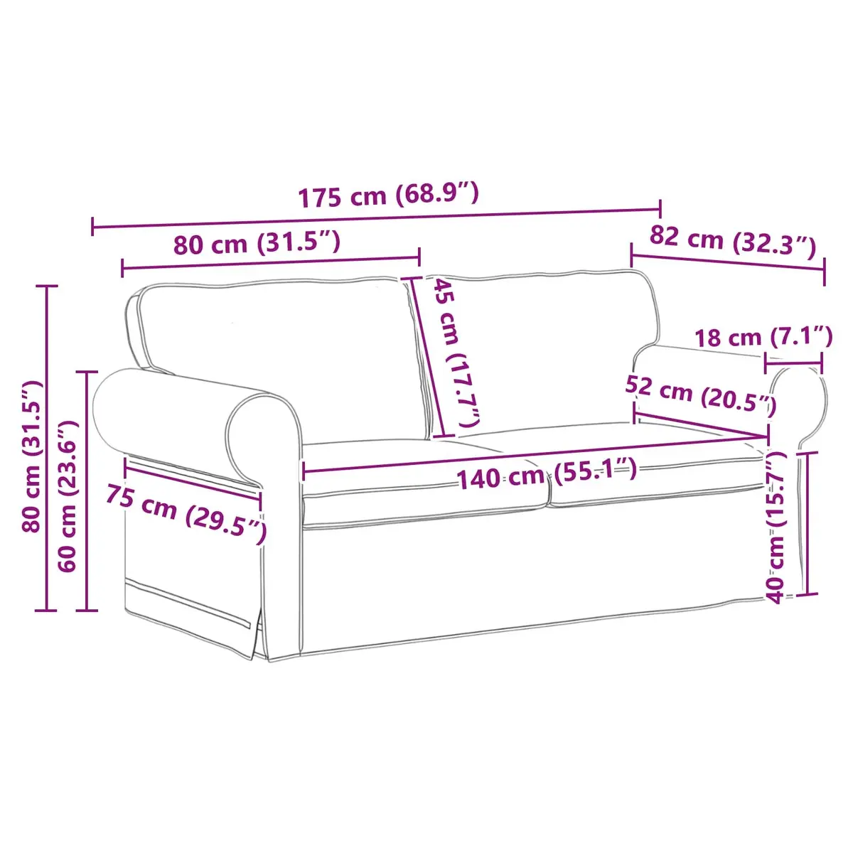 2-Piece Sofa Set Grey Fabric Modular Living Room Furniture Contemporary Design
