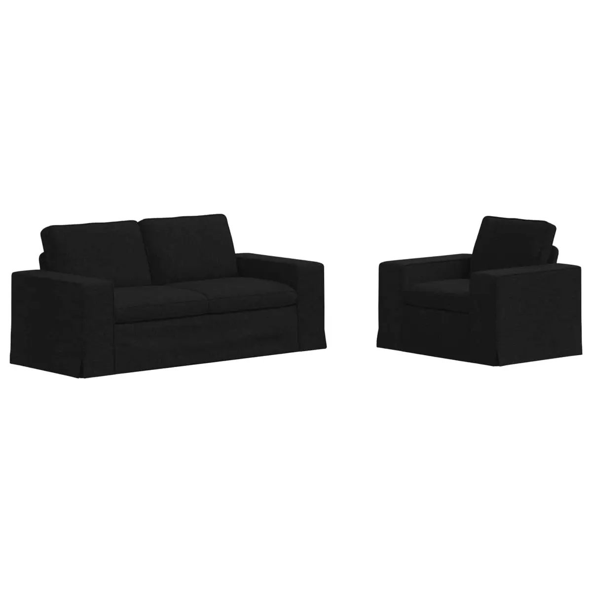 Sofa Set Black Modular Sectional 182 x 80 x 82 cm Fabric