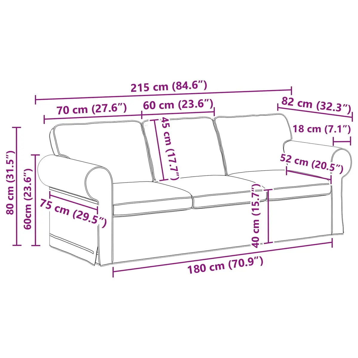 Sofa Set 2 pcs Grey Modular Living Room Furniture Modern Contemporary Design