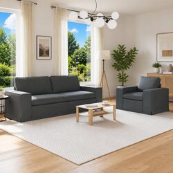 Inviting 2-Piece Grey Sectional Sofa for Modern Living Rooms