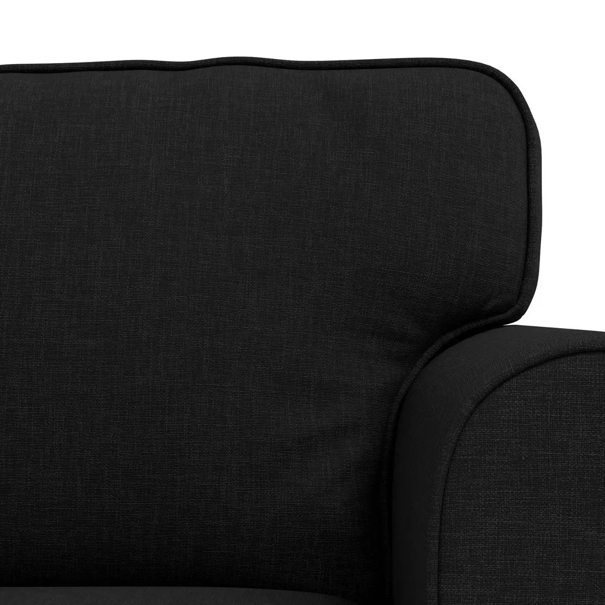 Sofa Set Black Modular 245cm Metal Frame Fabric Upholstery Engineered Wood Armrests