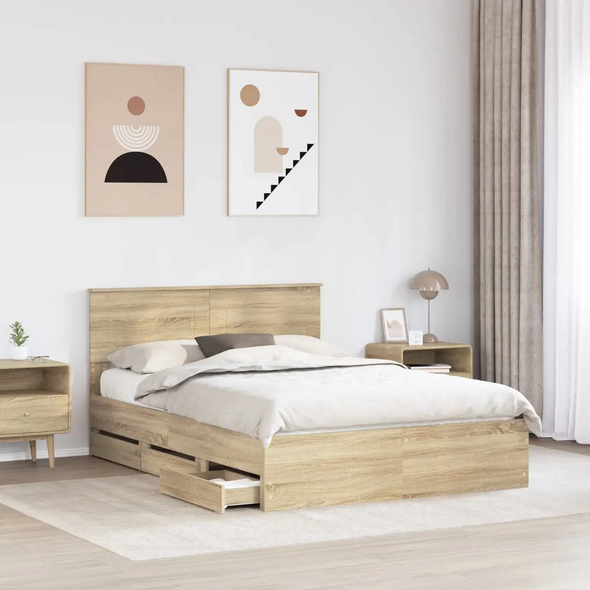 Bed Frame with Storage Drawer 150x200cm