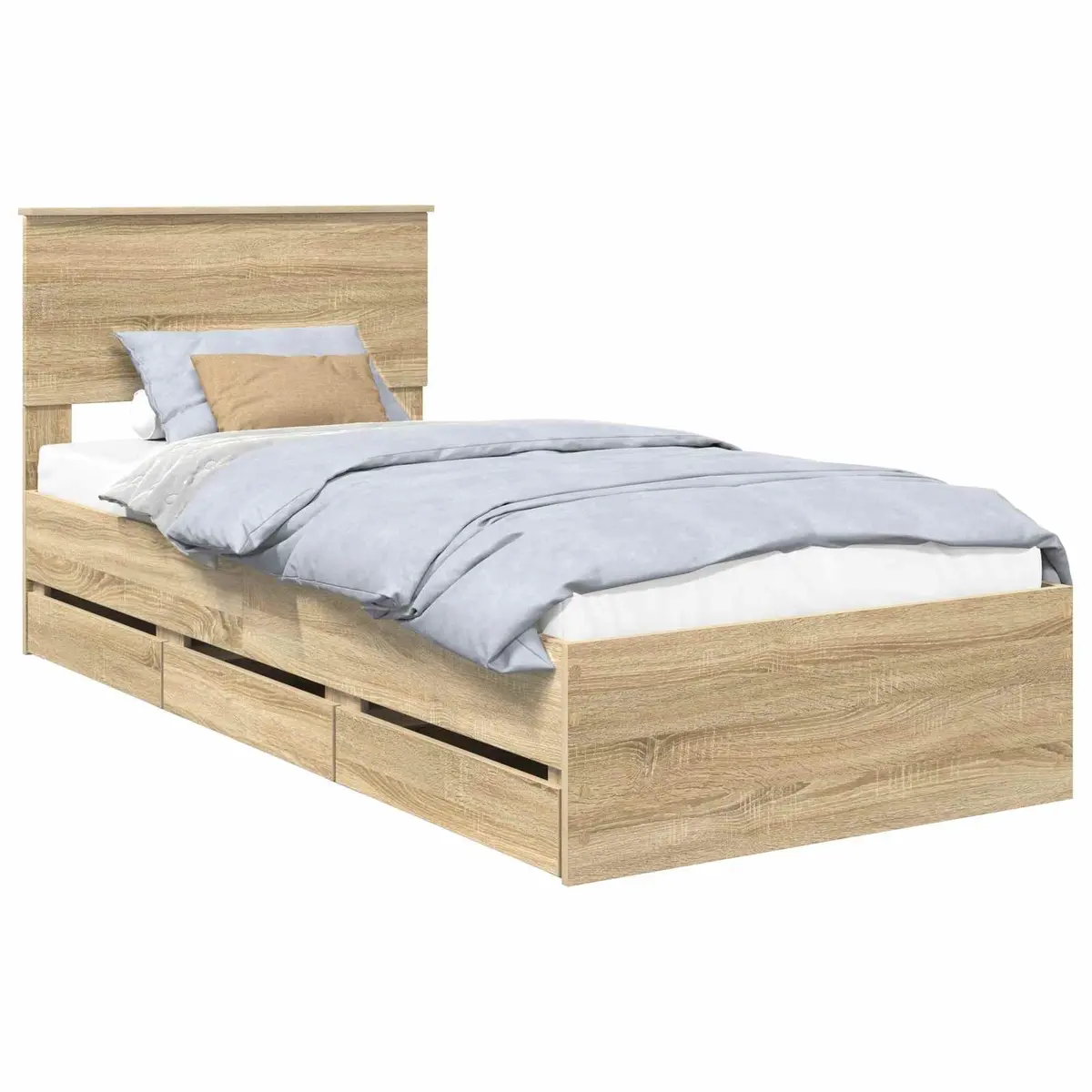 Sonoma Oak Bed Frame with Storage Drawer 90 x 190 cm