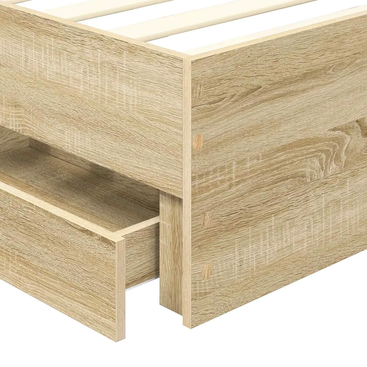 Sonoma Oak Bed Frame with Storage Drawer 90 x 190 cm