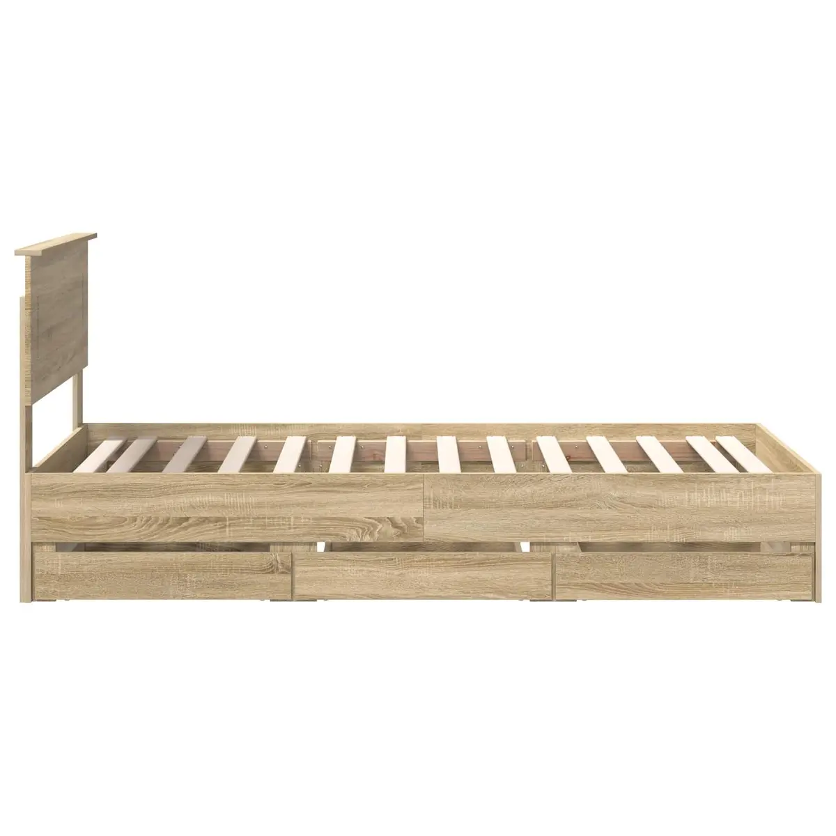 Sonoma Oak Bed Frame with Storage Drawer 90 x 190 cm